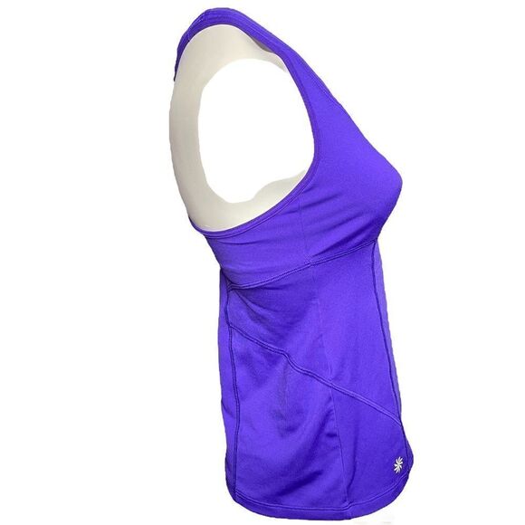 ATHLETA Tank Top Built In Bra Support Racerback Yoga Running Purple Womens 34B - Picture 5 of 11